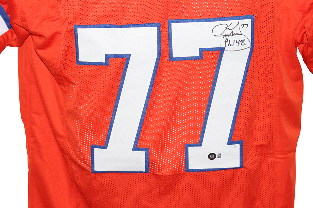 Karl Mecklenburg Autographed/Signed Pro Style Orange XL Jersey BAS 31933