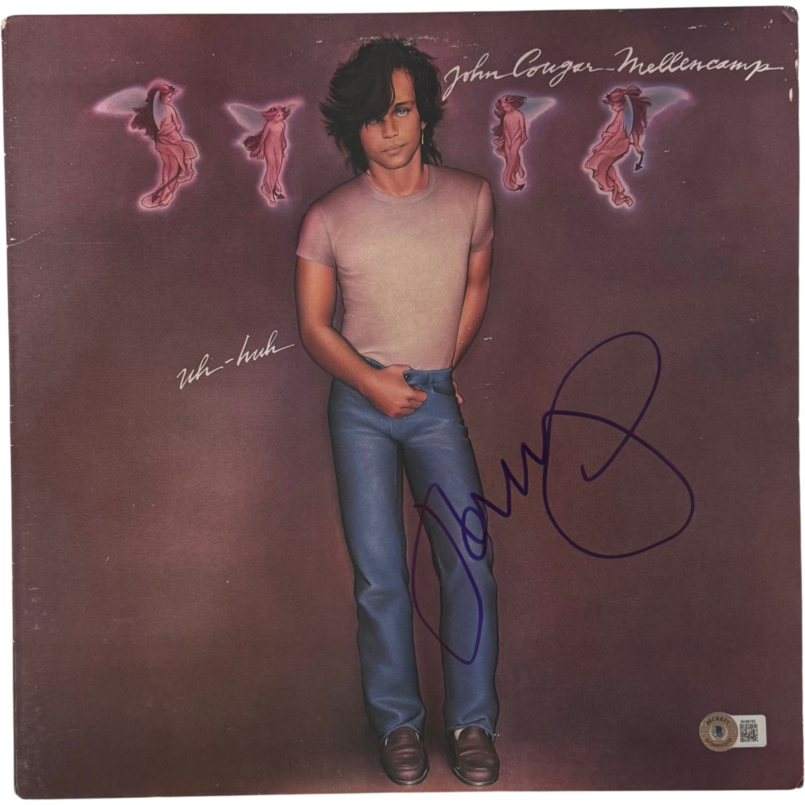 John Mellencamp Autographed 1983 Uh-Huh Vinyl Cover Sleeve Beckett 55658