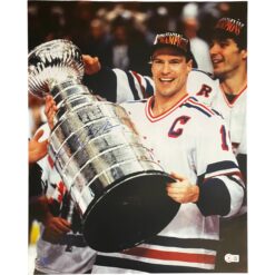 Eric Messier Autographed/Signed New York Rangers 16x20 Photo Beckett 46522