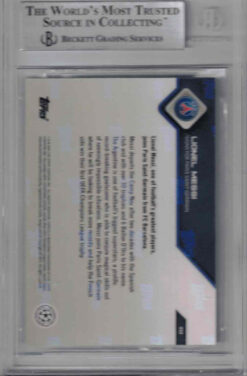 Lionel Messi Autographed PSG Topps Now 2021 Trading Card Slab Beckett 39480