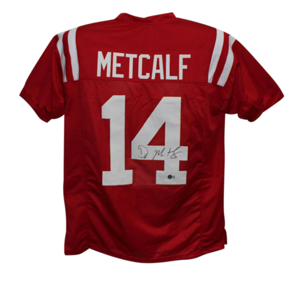 DK Metcalf Autographed/Signed College Style Red XL Jersey Beckett