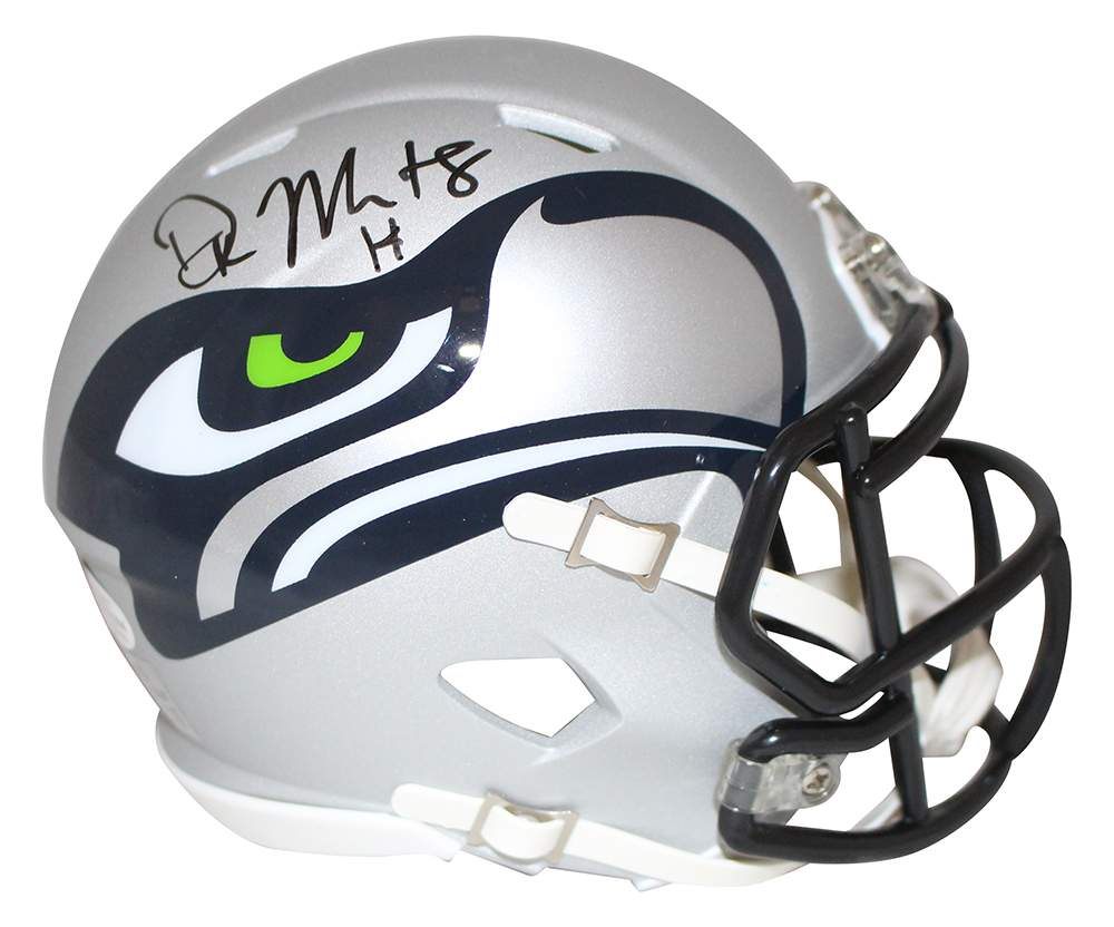 DK Metcalf Autographed/Signed Seattle Seahawks AMP Mini Helmet BAS 28416