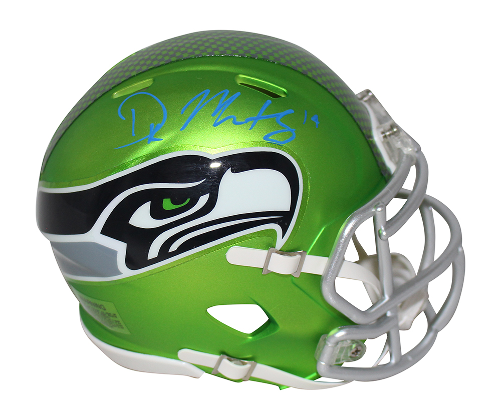 DK Metcalf Autographed/Signed Seattle Seahawks Blaze Mini Helmet BAS 30005