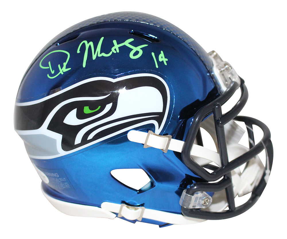 DK Metcalf Autographed Seattle Seahawks Chrome Mini Helmet BAS 28415