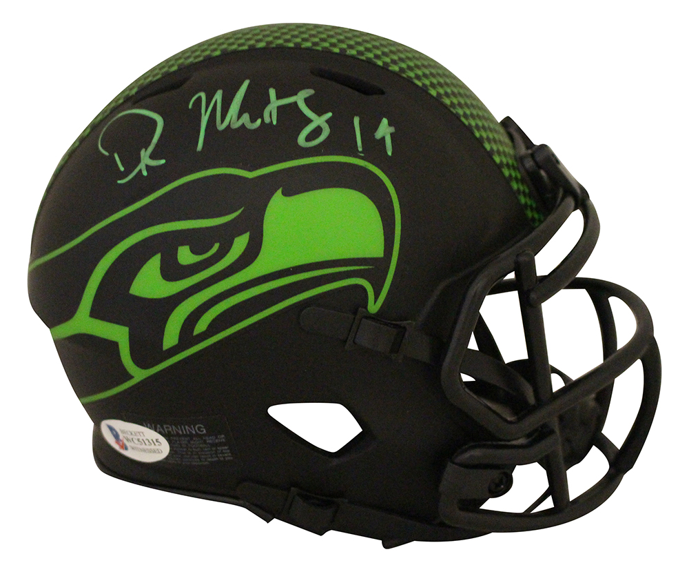 DK Metcalf Autographed/Signed Seattle Seahawks Eclipse Mini Helmet BAS 28420