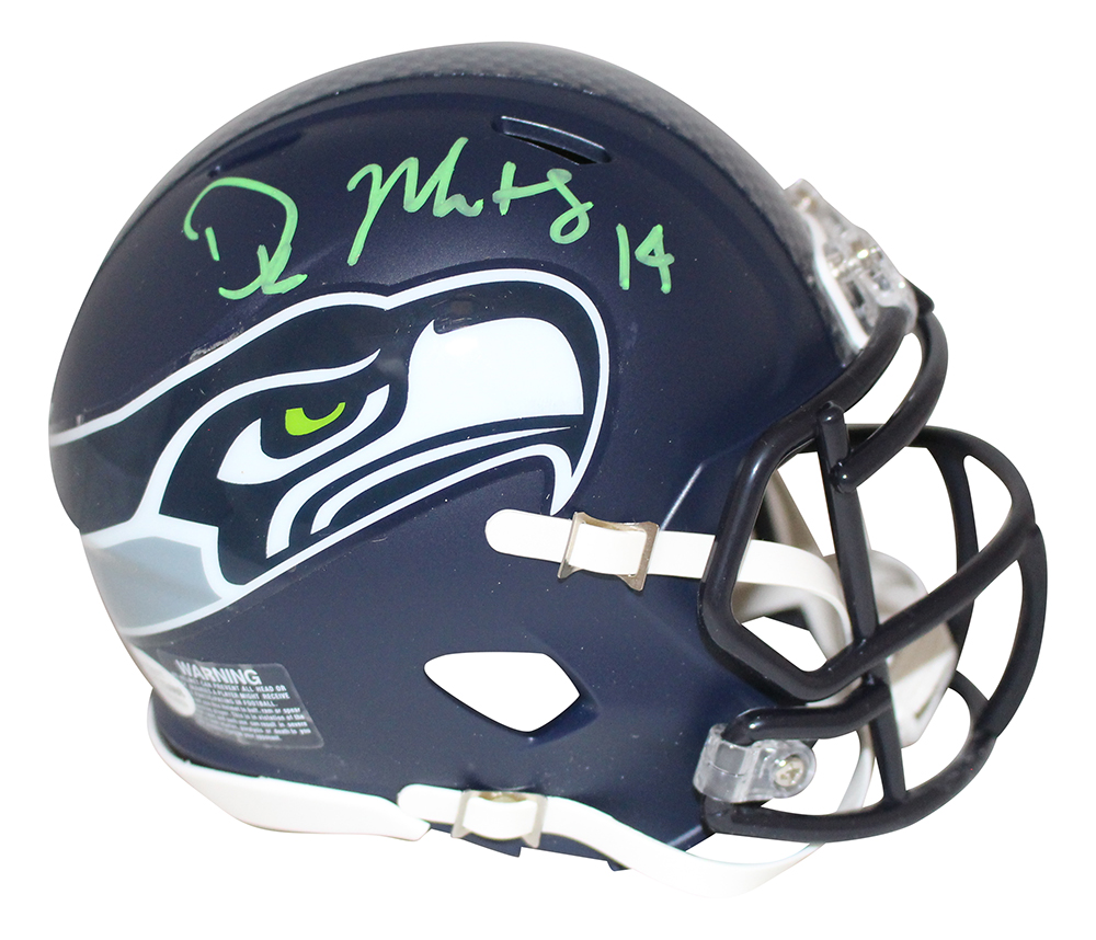 DK Metcalf Autographed/Signed Seattle Seahawks Speed Mini Helmet BAS 28419
