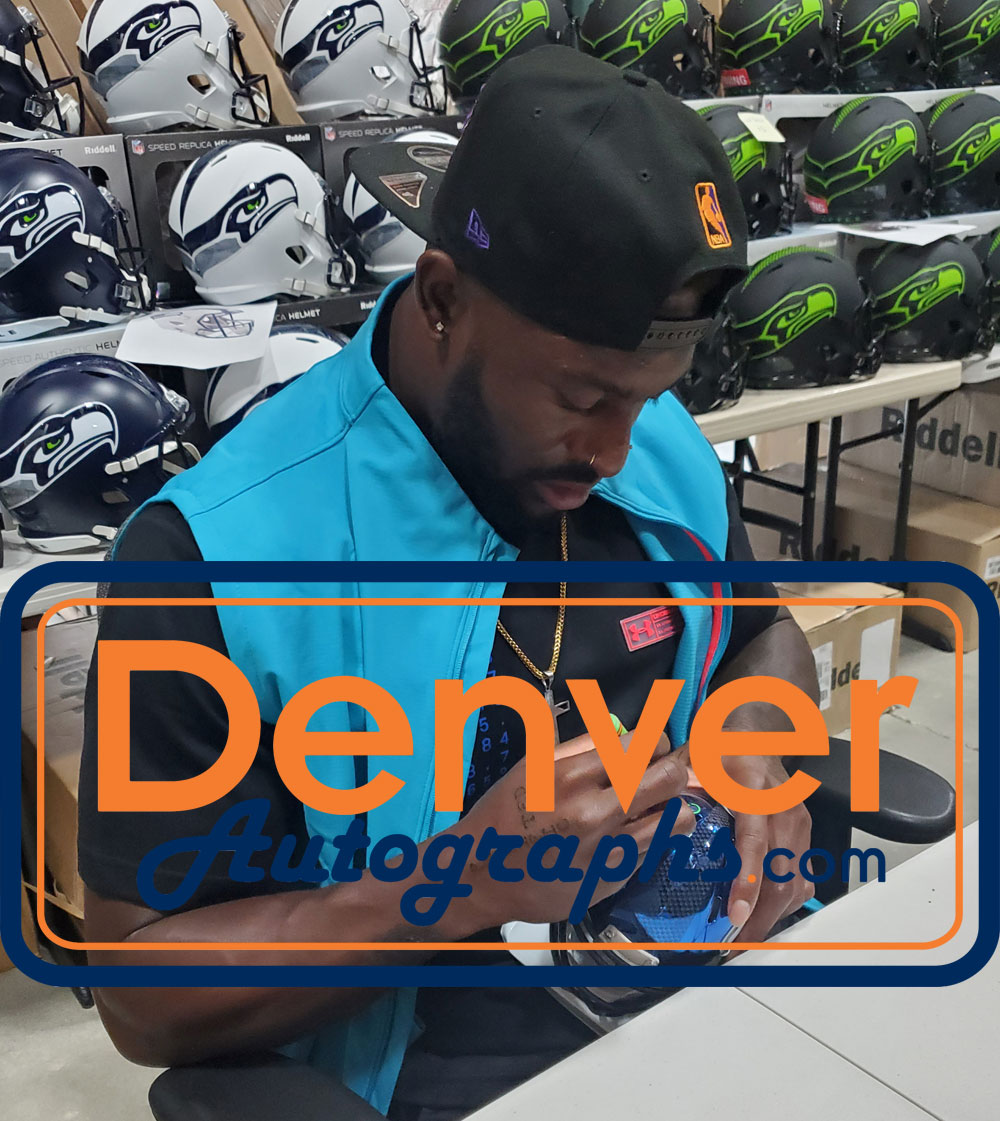 DK Metcalf Autographed Seattle Seahawks Chrome Mini Helmet BAS 28415
