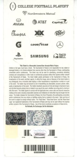 Urban Meyer Autographed Ohio State Buckeyes 2019 Rose Bowl Ticket Stub JSA 56055