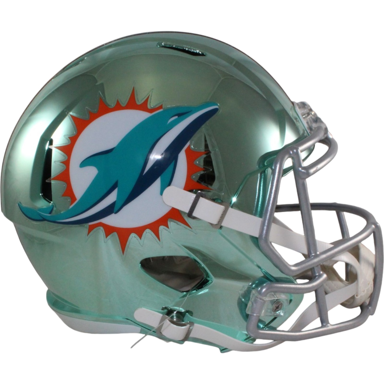 Miami Dolphins Full Size Replica Chrome Helmet Riddell New In Box 18792