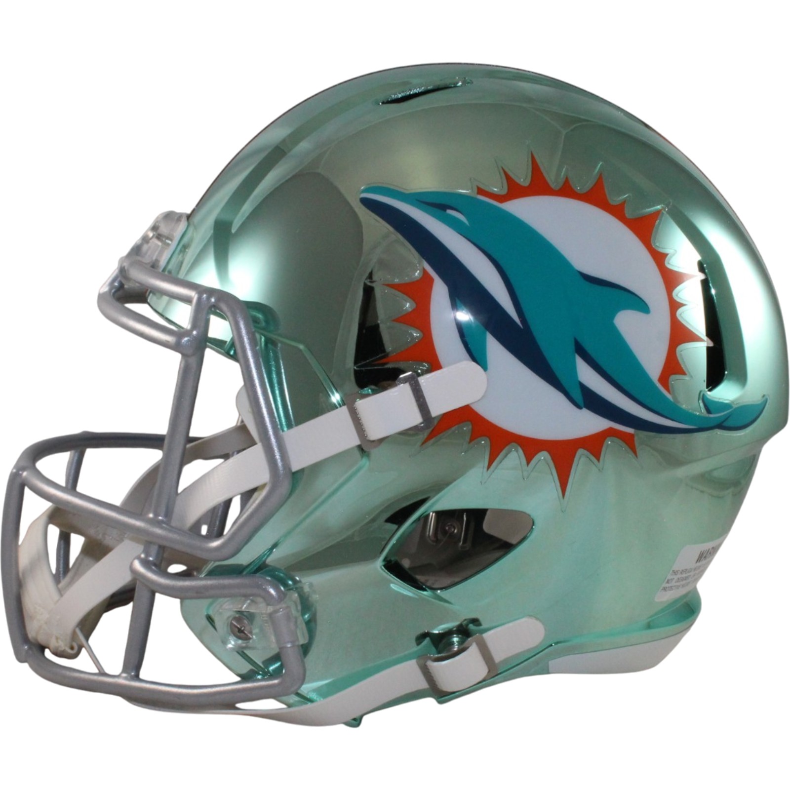 Miami Dolphins Full Size Replica Chrome Helmet Riddell New In Box 18792 3 Miami Dolphins Full Size Replica Chrome Helmet Riddell New In Box 18792