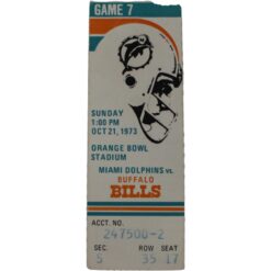 Miami Dolphins Buffalo Bills Ticket Stub 10/21/1973 Bob Griese OJ Simpson 59434