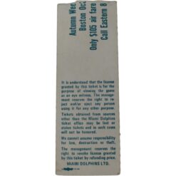 Miami Dolphins Buffalo Bills Ticket Stub 10/21/1973 Bob Griese OJ Simpson 59434