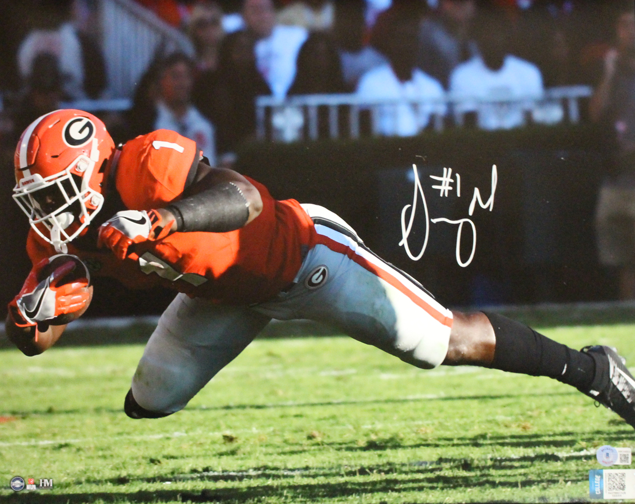 Sony Michel Autographed/Signed Georgia Bulldogs 16x20 Photo BAS