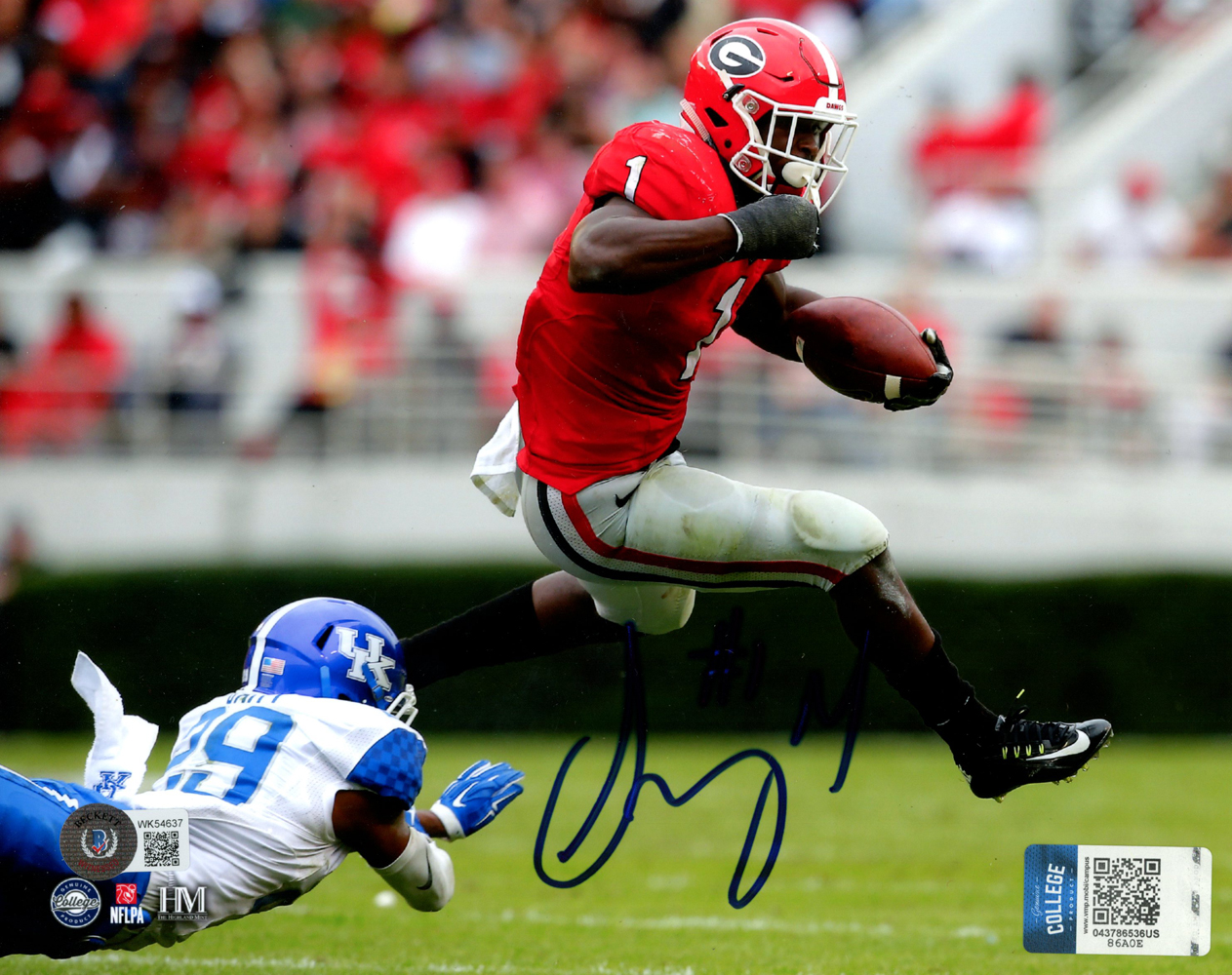 Sony Michel Autographed/Signed Georgia Bulldogs 8x10 Photo BAS