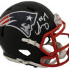 Sony Michel Autographed New England Patriots Black Matte Mini Helmet BAS 25952