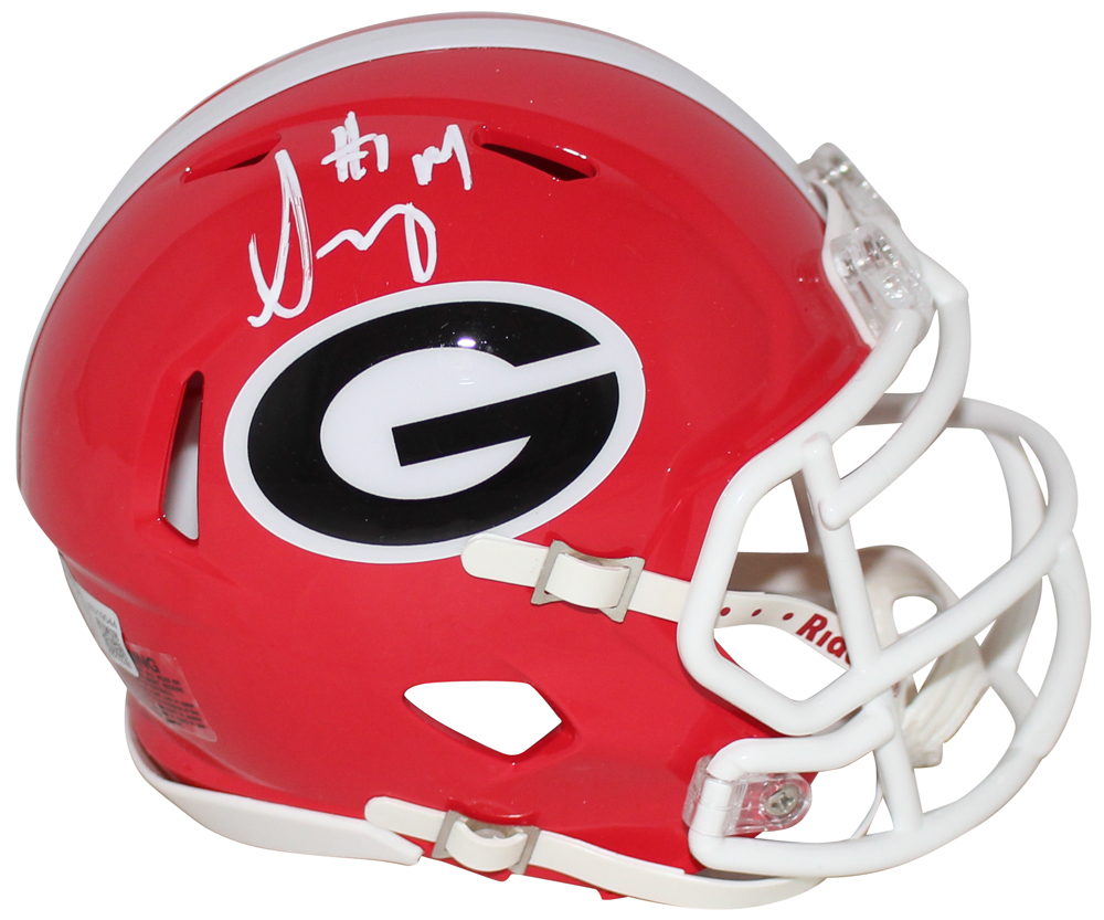 Sony Michel Autographed/Signed Georgia Bulldogs Speed Mini Helmet BAS