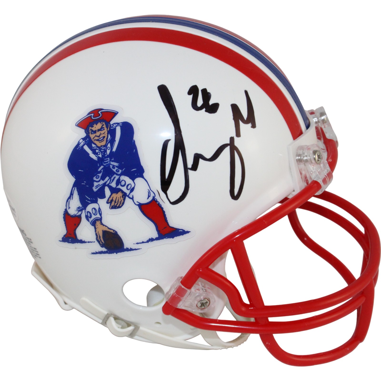 Sony Michel Autographed New England Patriots VSR4 TB Mini Helmet Beckett 53935