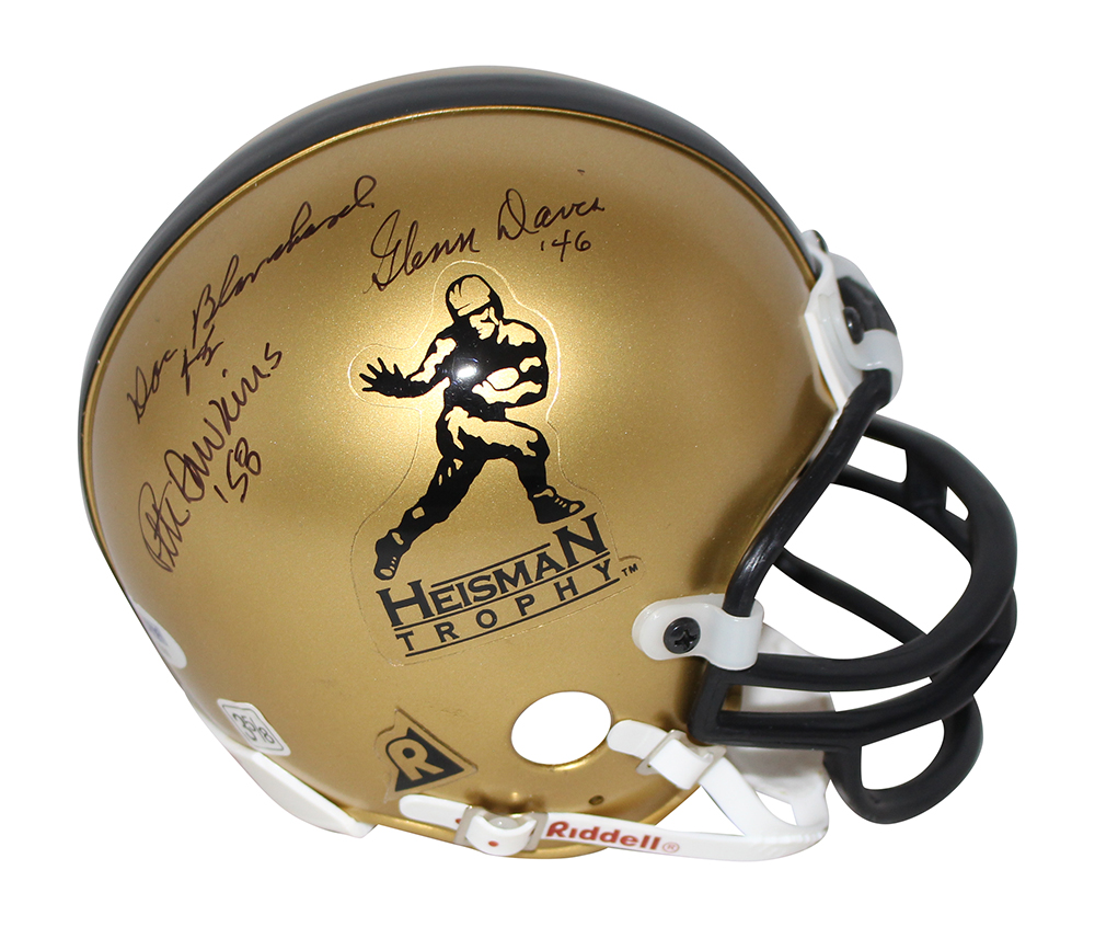 Military Heisman Winners Signed Replica Mini Helmet 5 Sigs Blanchard PSA