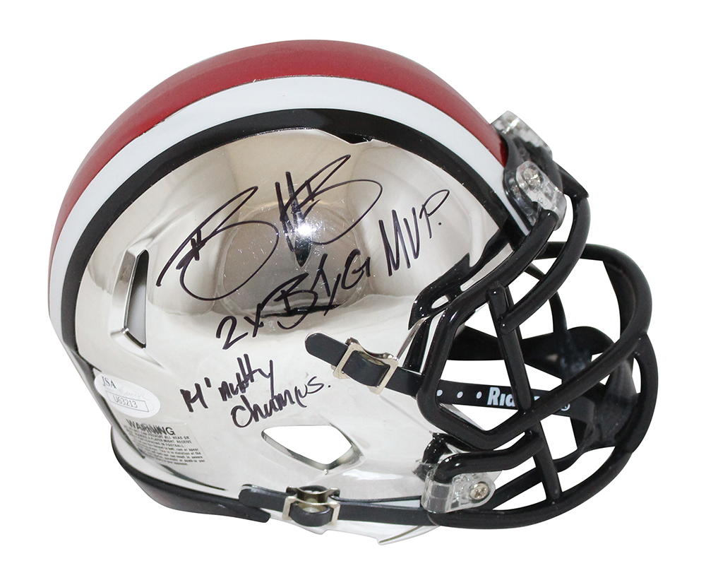 Braxton Miller Autographed Ohio State Buckeyes Chrome Mini Helmet JSA 32947
