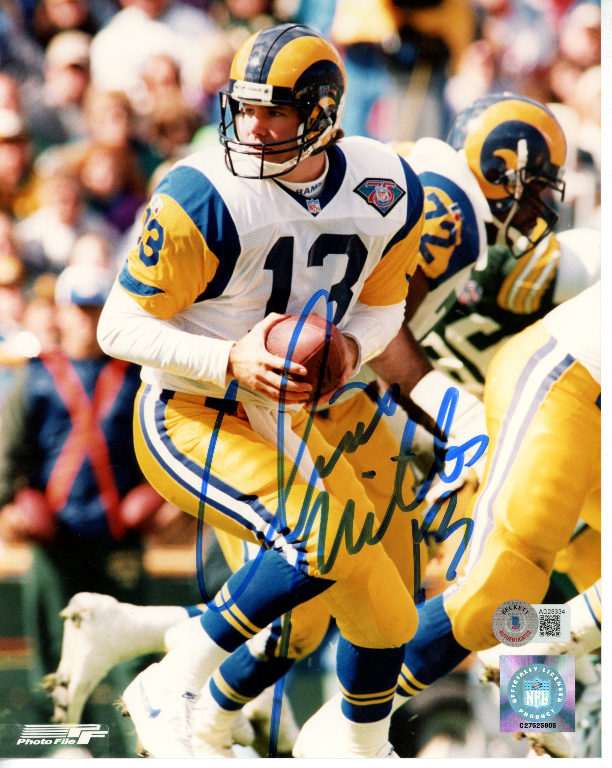 Chris Miller Autographed/Signed Los Angeles Rams 8x10 Photo Beckett 55852