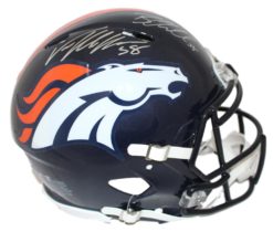 Von Miller & Bradley Chubb Signed Denver Broncos Speed Proline Helmet BAS 24816