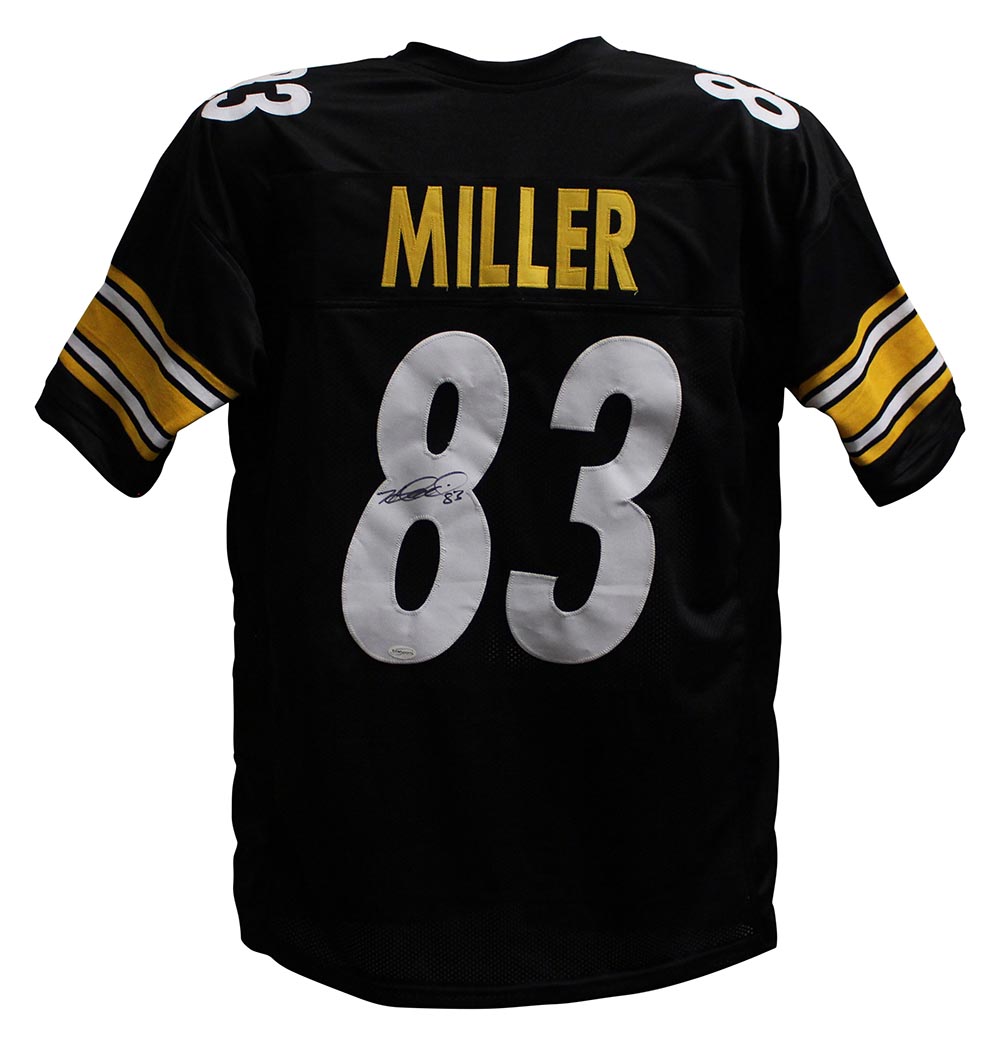 Heath Miller Autographed/Signed Pro Style Black XL Jersey JSA 26172