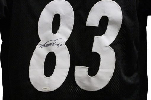 Heath Miller Autographed/Signed Pro Style Black XL Jersey JSA 26172