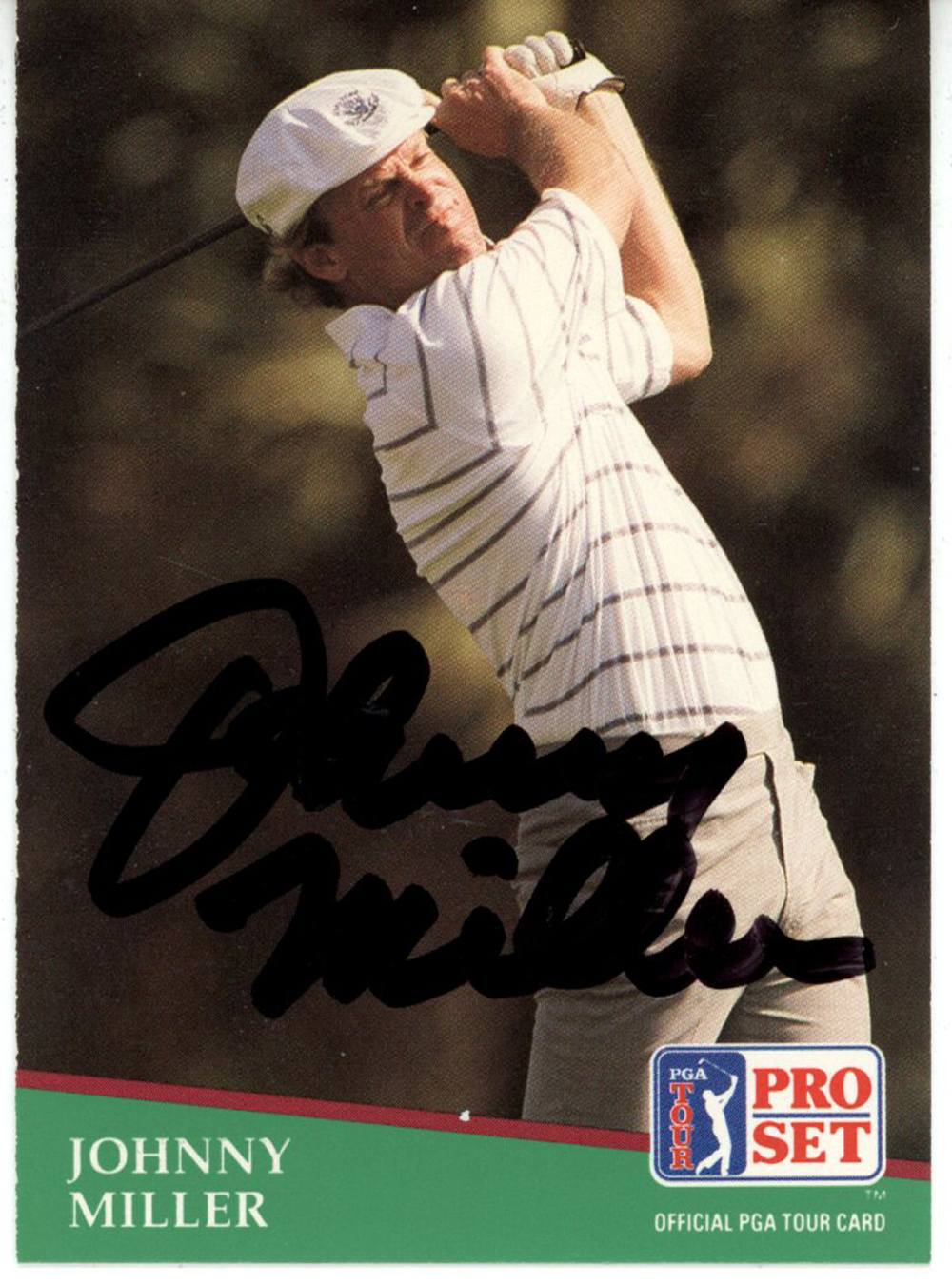 Johnny Miller Autographed 1991 Pro Set #268 Trading Card Beckett 44911