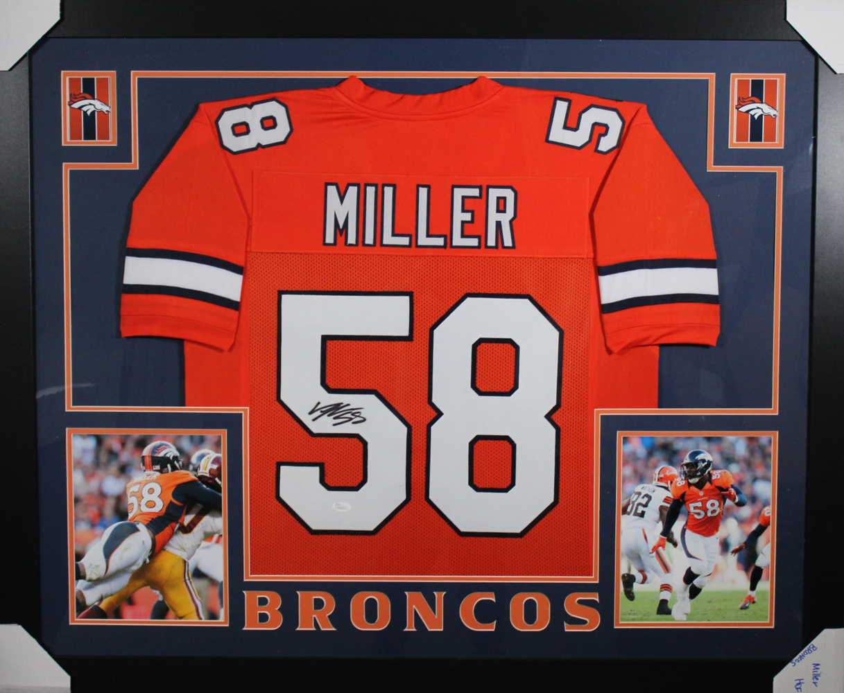 Von Miller Autographed Denver Broncos Framed Color Rush XL Jersey JSA 11003