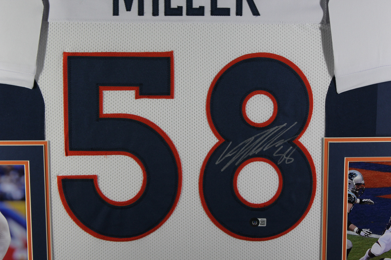 Von Miller Autographed/Signed Pro Style Framed White XL Jersey Beckett