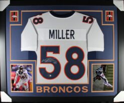 Von Miller Autographed/Signed Pro Style White XL Framed Jersey Beckett 51230