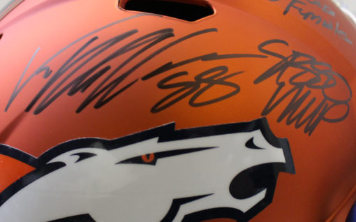 Von Miller Autographed Denver Broncos Blaze Replica Helmet 6 Insc JSA 24203
