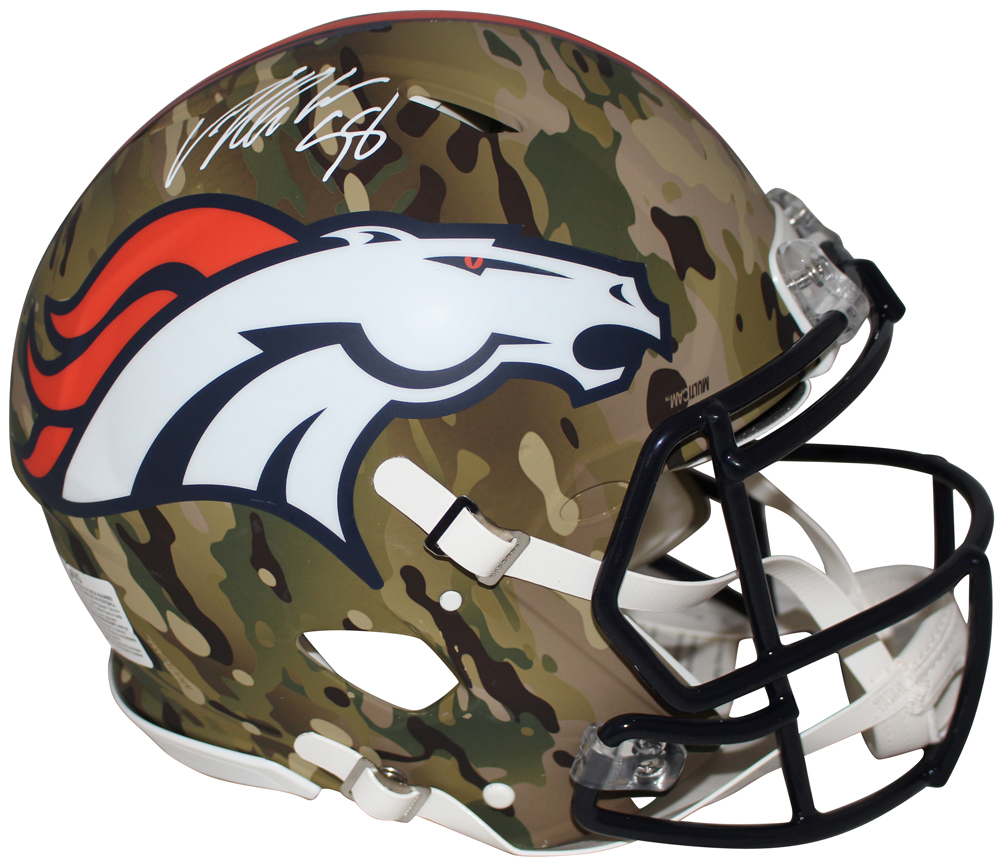 Von Miller Signed Denver Broncos Authentic Camo Speed Helmet BAS