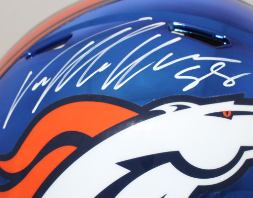 Von Miller Autographed/Signed Denver Broncos Authentic Chrome Helmet JSA 24309