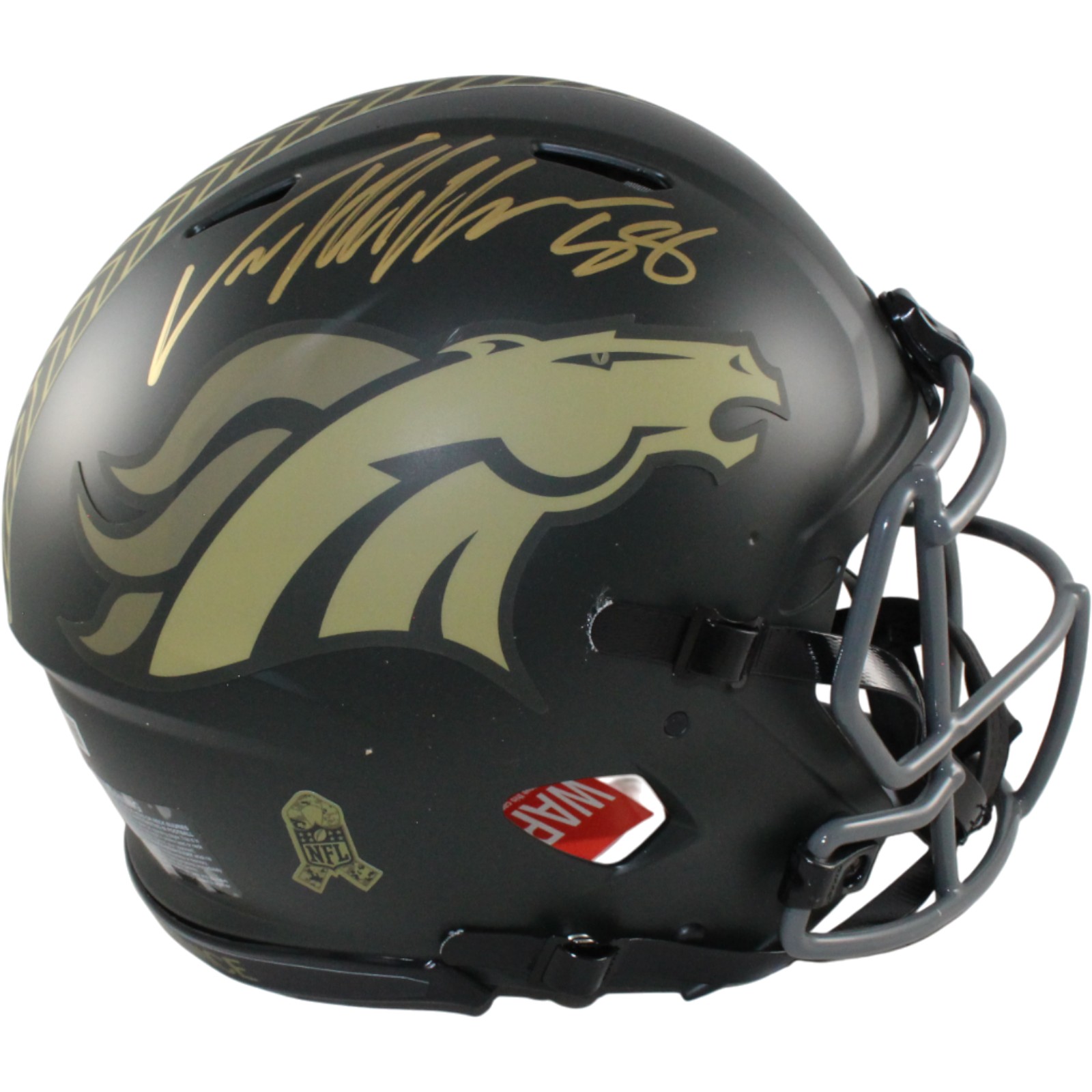 Von Miller Autographed Denver Broncos Authentic 25 STS Helmet Beckett WIT 54709