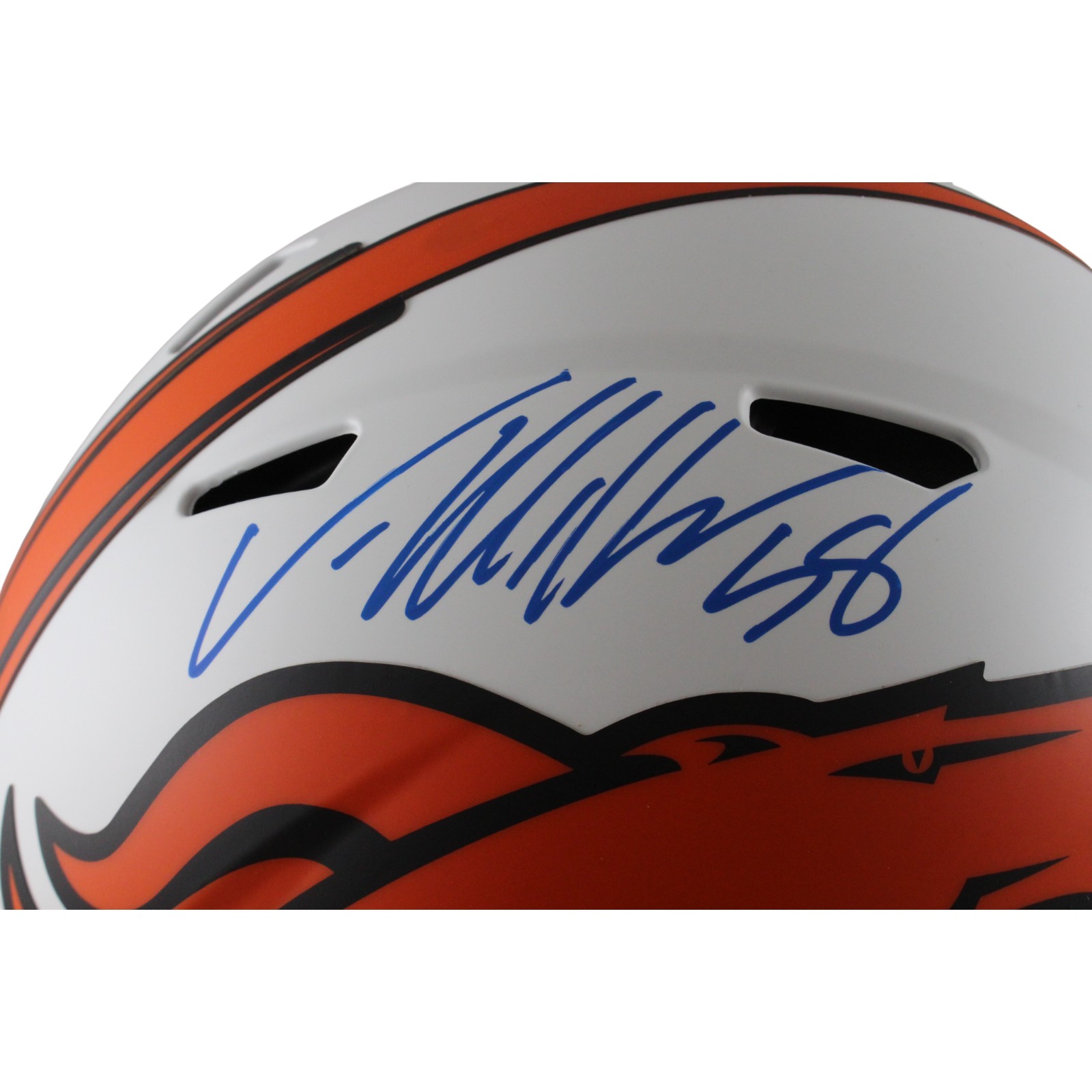 Von Miller Autographed Denver Broncos Authentic Lunar Helmet Beckett WIT 54729 2 Von Miller Autographed Denver Broncos Authentic Lunar Helmet Beckett WIT 54729