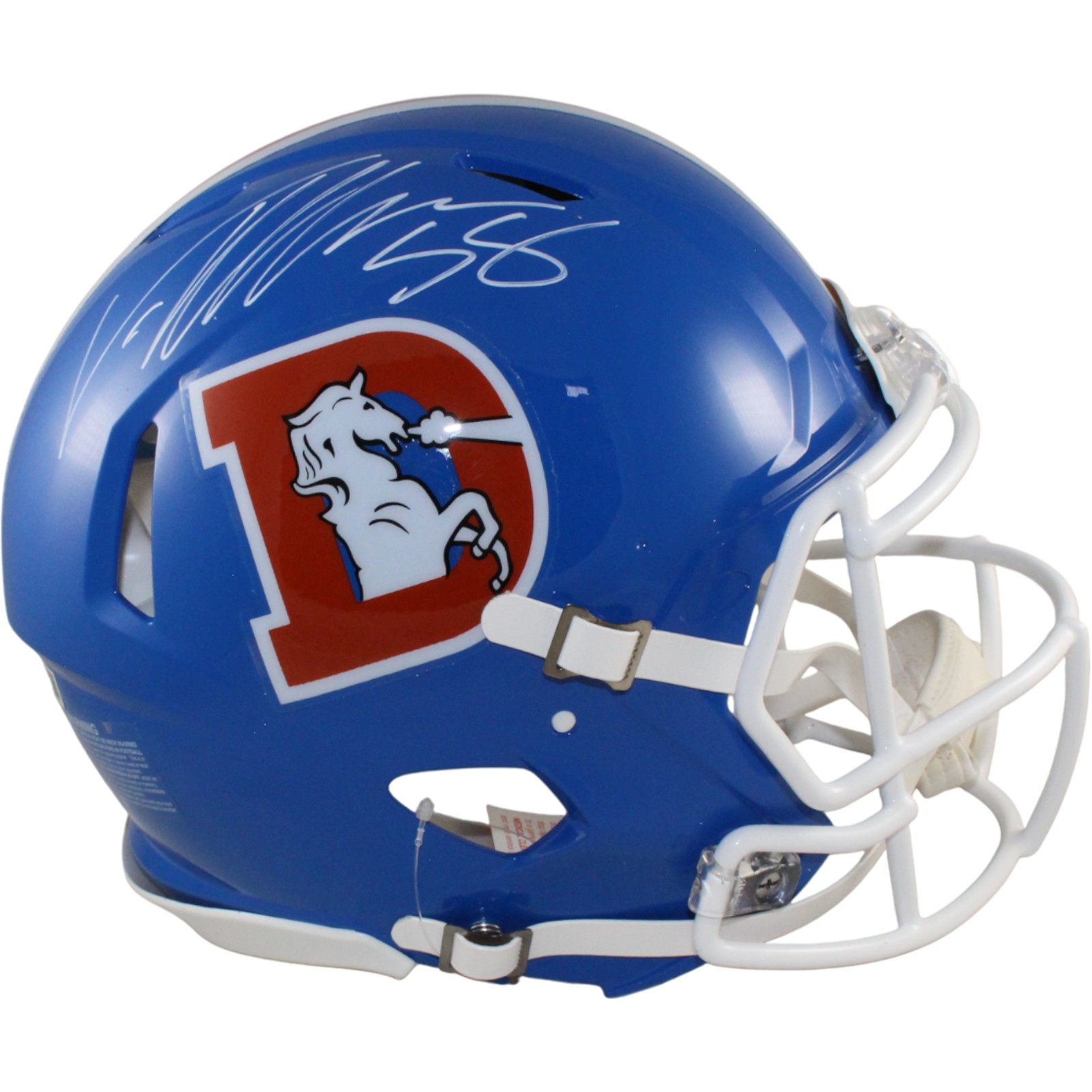 Von Miller Autographed Denver Broncos Authentic TB Helmet Beckett Witness 54737