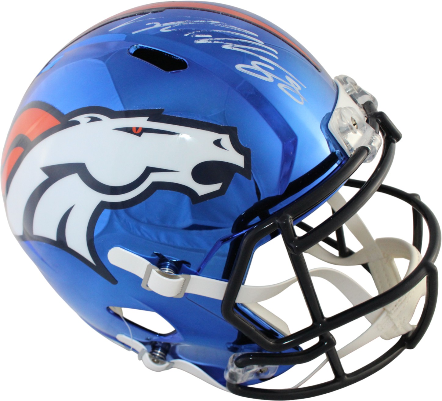Von Miller Autographed/Signed Denver Broncos F/S Chrome Helmet JSA 59358