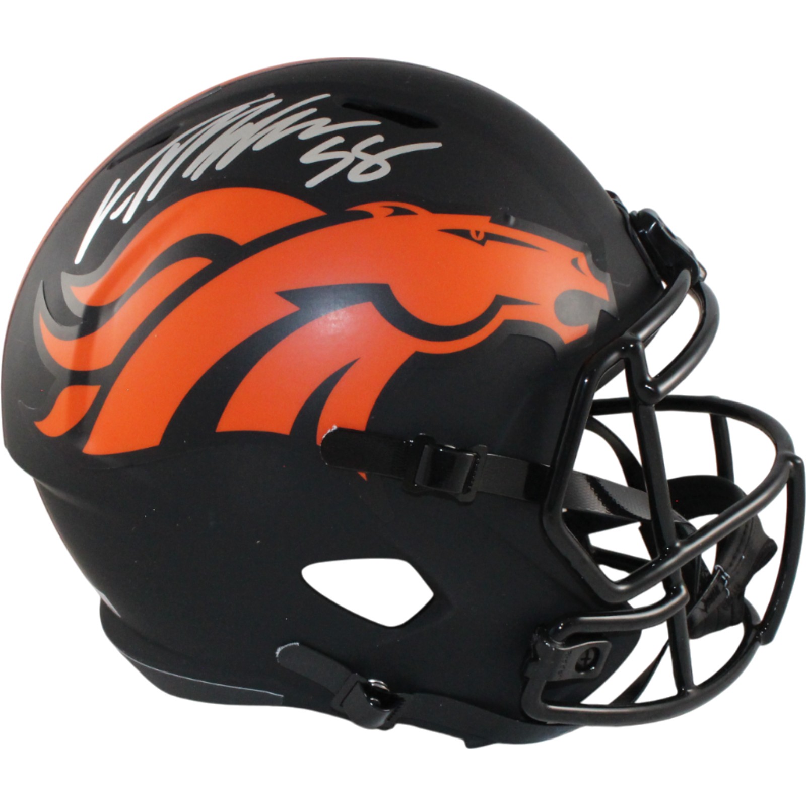 Von Miller Autographed Denver Broncos F/S Eclipse Helmet Beckett Witness 54732