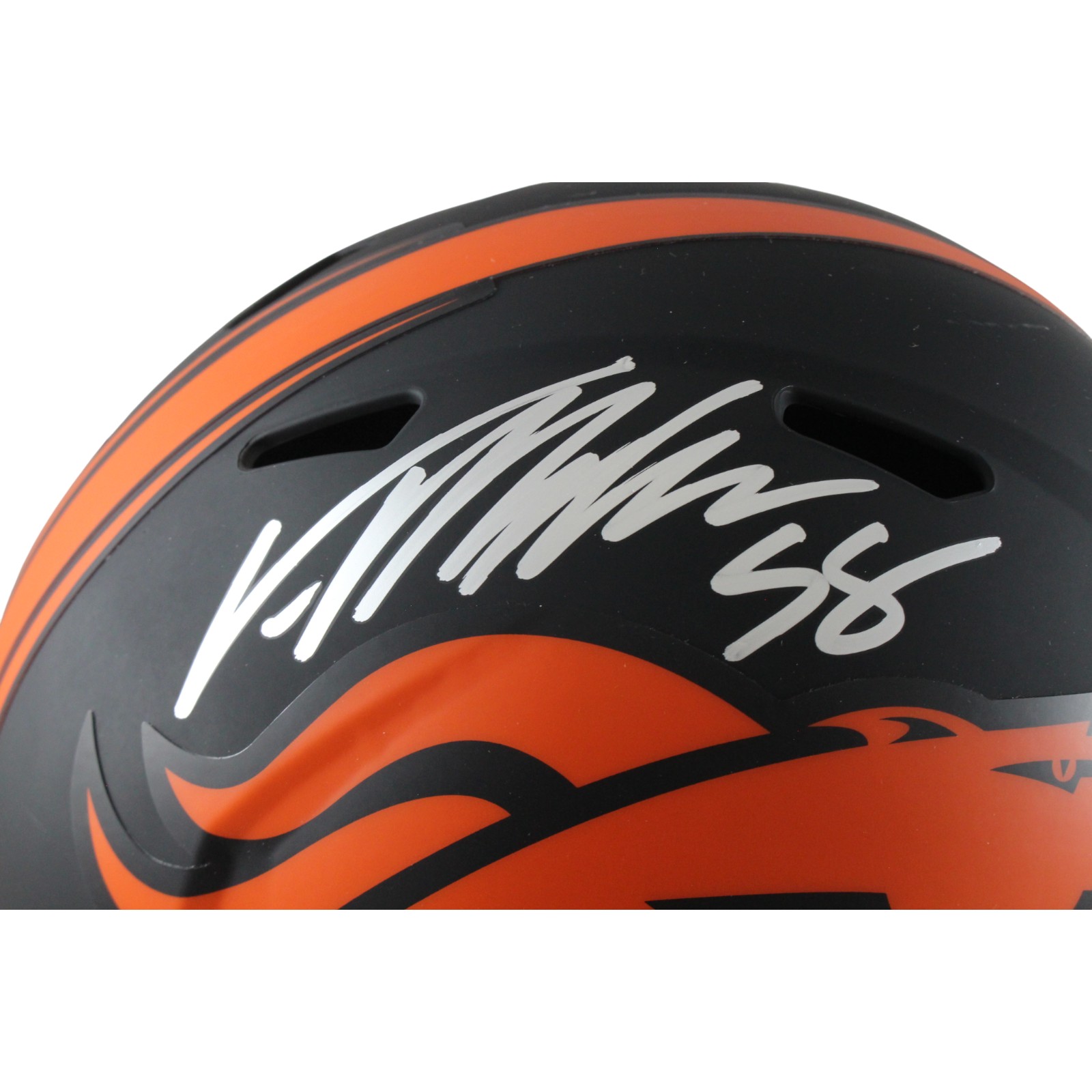 Von Miller Autographed Denver Broncos F/S Eclipse Helmet Beckett Witness 54732