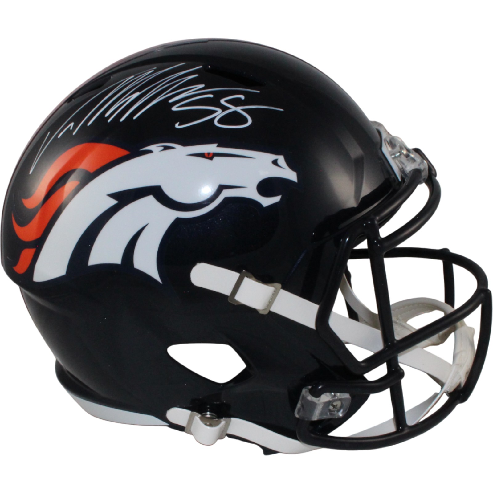 Von Miller Autographed Denver Broncos F/S TB Helmet Beckett Witness 54684