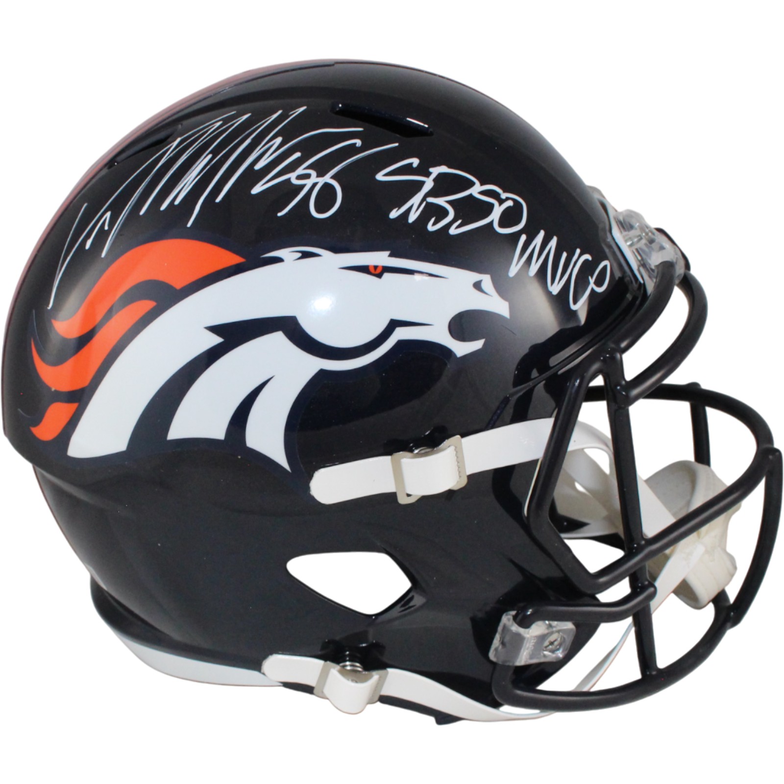 Von Miller Autographed Denver Broncos F/S TB Helmet SB 50 Beckett Witness 54692