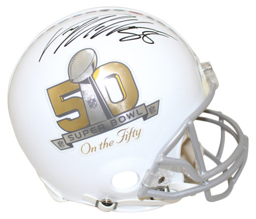 Von Miller Signed Denver Broncos Authentic White Super Bowl 50 Helmet JSA 24205