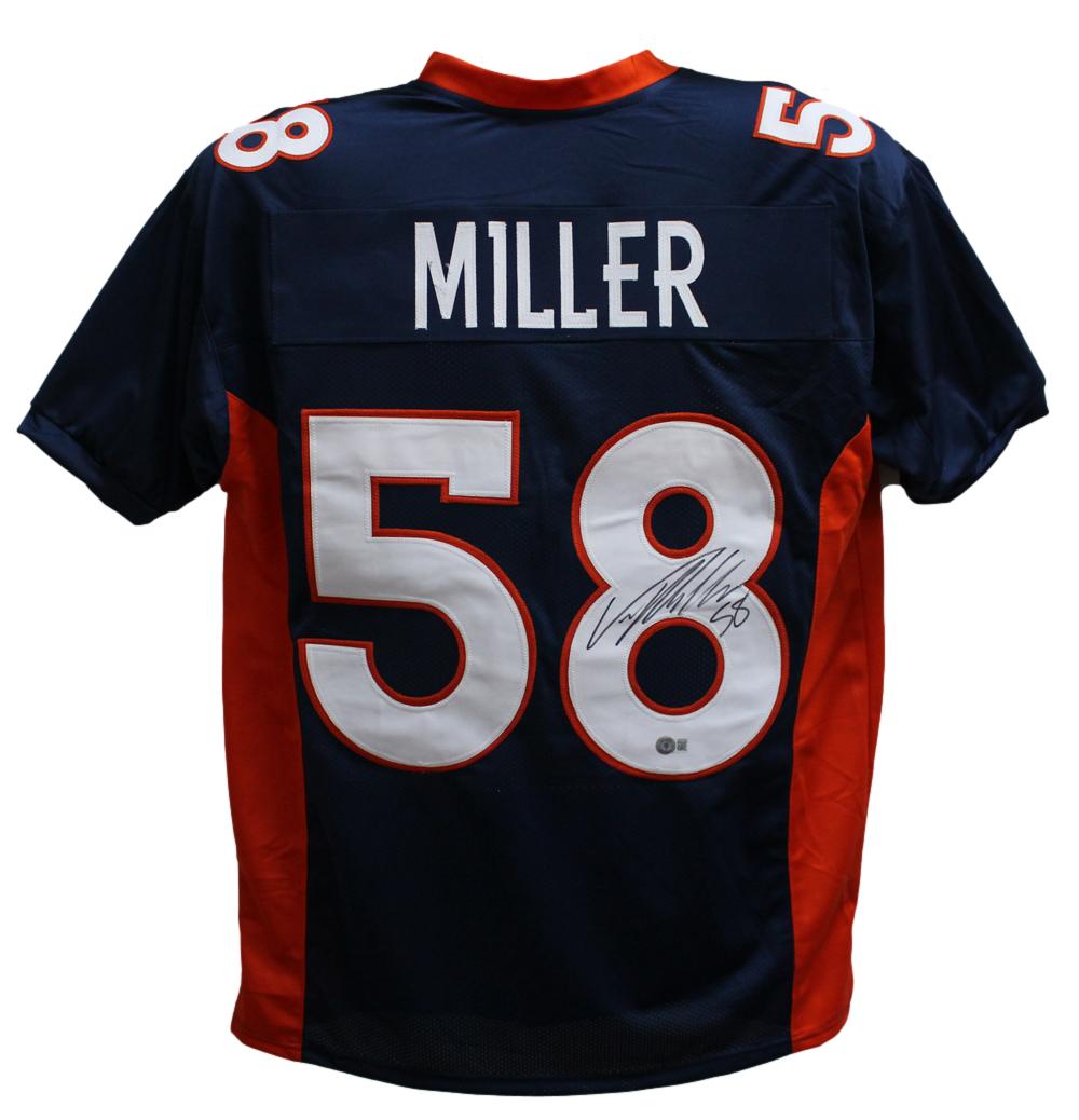 Von Miller Autographed/Signed Pro Style Blue XL Jersey Beckett BAS