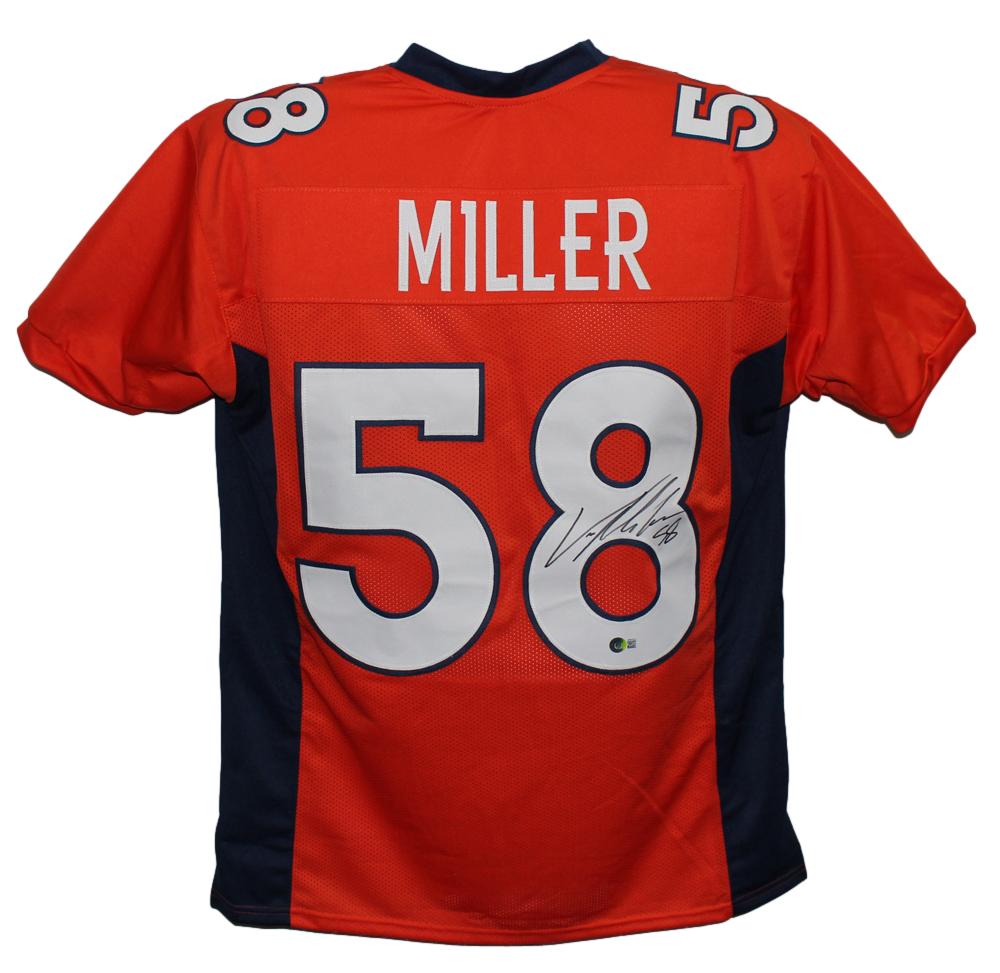 Von Miller Autographed/Signed Pro Style Orange XL Jersey Beckett BAS