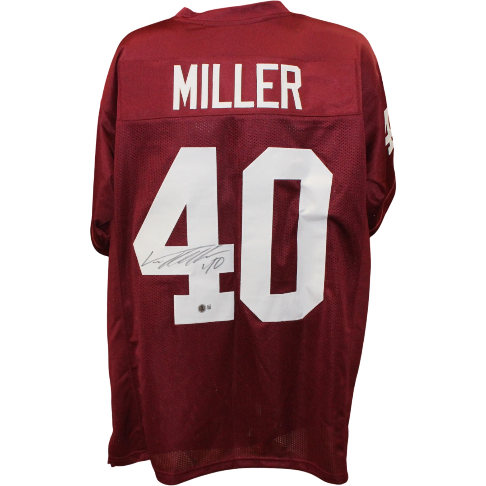 Von Miller Autographed/Signed College Style Red Jersey Beckett Witness 54741 1 Von Miller Autographed/Signed College Style Red Jersey Beckett Witness 54741