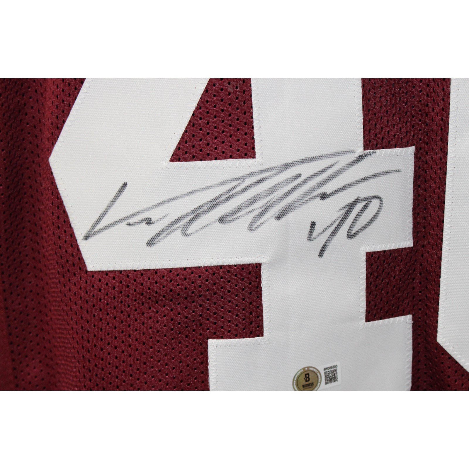 Von Miller Autographed/Signed College Style Red Jersey Beckett Witness 54741 2 Von Miller Autographed/Signed College Style Red Jersey Beckett Witness 54741