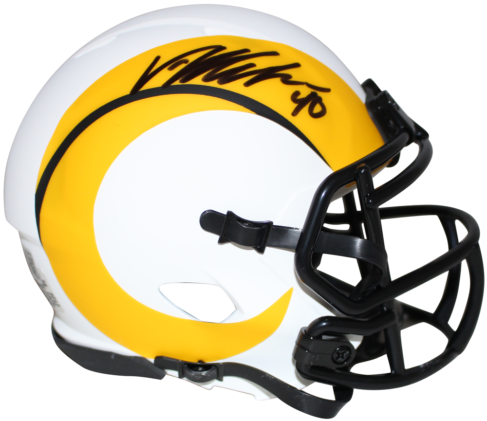 Von Miller Autographed/Signed Los Angeles Rams Lunar Mini Helmet BAS