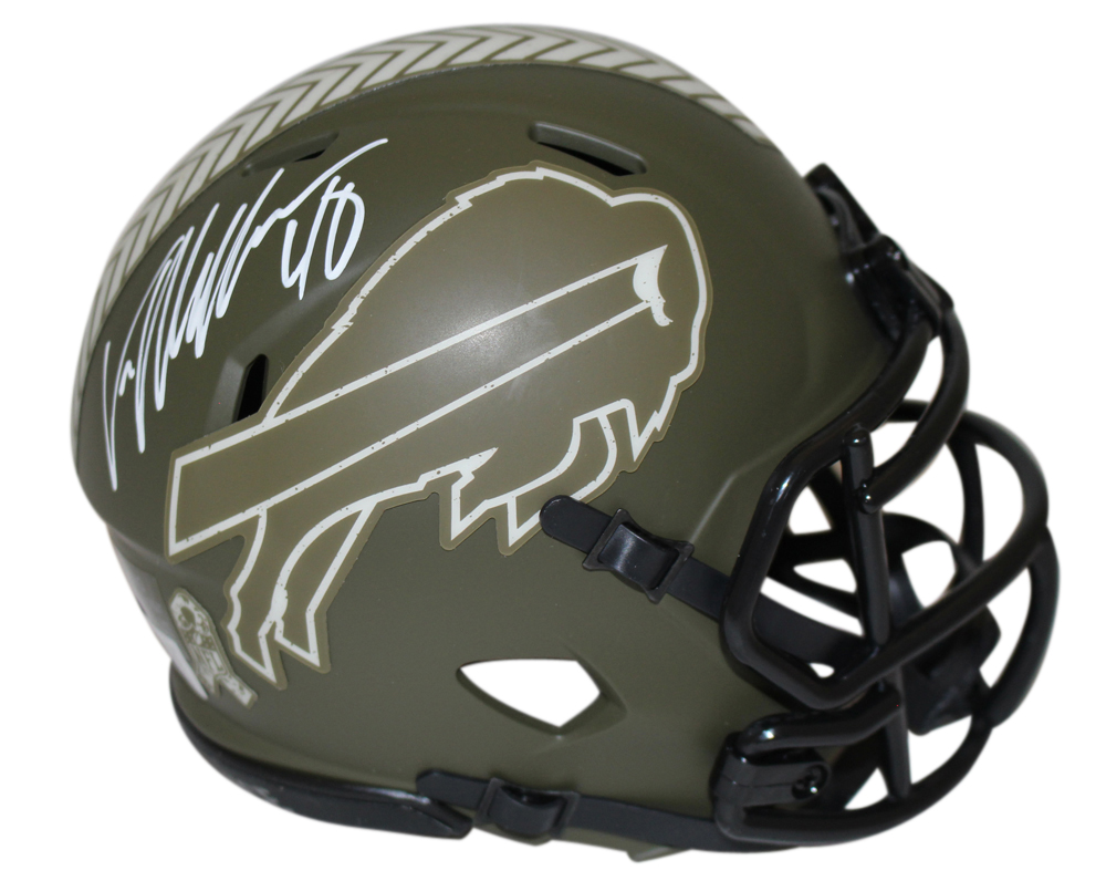 Von Miller Autographed Buffalo Bills Salute To Service Mini Helmet