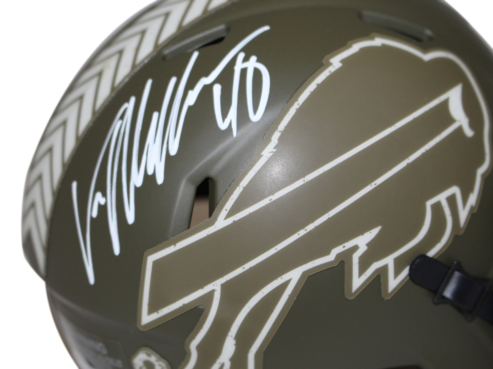 Von Miller Autographed Buffalo Bills Salute To Service Mini Helmet